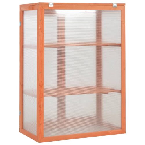 Wood Garden Greenhouse Herbs Flowers Bed Hot Plant Box Planter 75x47x109cm - Image 7