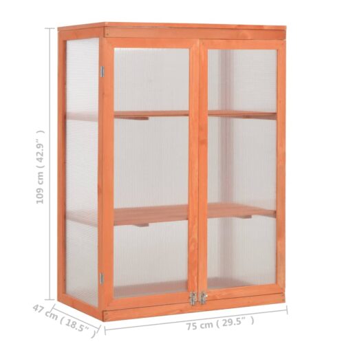 Wood Garden Greenhouse Herbs Flowers Bed Hot Plant Box Planter 75x47x109cm - Image 11
