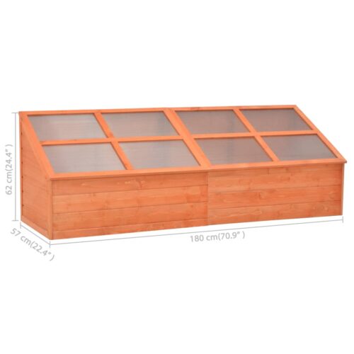 Wood Garden Greenhouse Herbs Flowers Bed Hot Plant Box Planter 180x57x62cm - Image 6