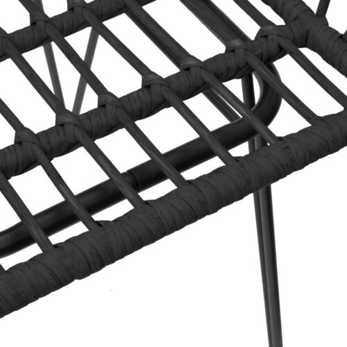 3-Piece Garden Dining Set Black Poly Rattan Wicker Outdoor Patio Furniture - Image 6