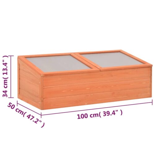 Wood Garden Greenhouse Herbs Flowers Bed Hot Plant Box Planter 100x50x34cm - Image 10