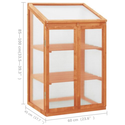 Garden Greenhouse Herbs Flowers Wood Shelf Bed Hot Box Planter 60x45x100cm - Image 7