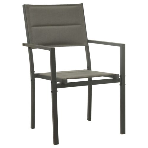 3-Piece Outdoor Dining Set Garden Patio Bistro Chairs Table Setting Steel Black - Image 3