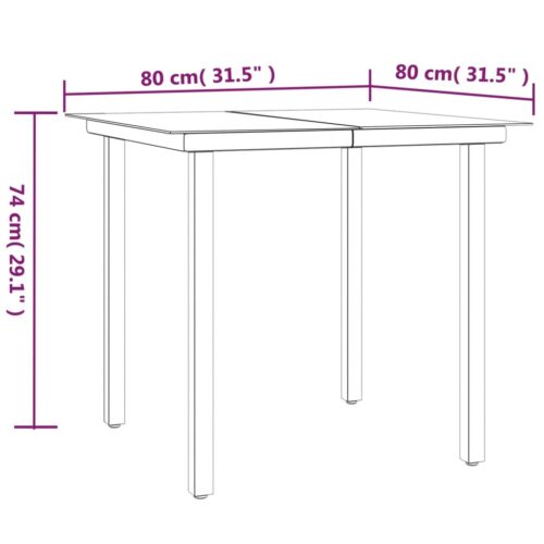 3-Piece Outdoor Dining Set Garden Patio Bistro Chairs Table Setting Steel Black - Image 8
