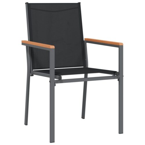 3-Piece Outdoor Dining Set Garden Patio Bistro Chairs Table Setting Steel Black - Image 4