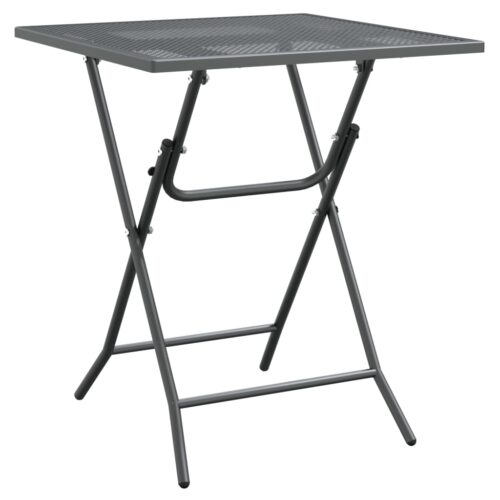 3-Piece Garden Dining Set Expanded Metal Mesh Anthracite - Image 3