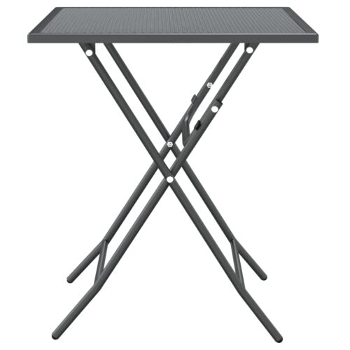3-Piece Garden Dining Set Expanded Metal Mesh Anthracite - Image 4