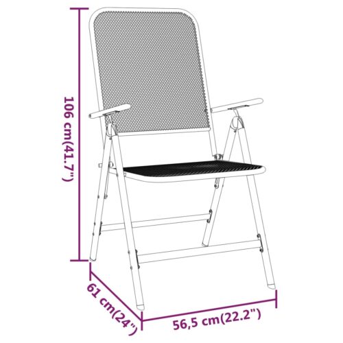 3-Piece Garden Dining Set Expanded Metal Mesh Anthracite - Image 10