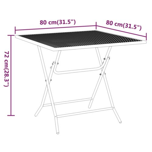 3-Piece Garden Dining Set Expanded Metal Mesh Anthracite - Image 10