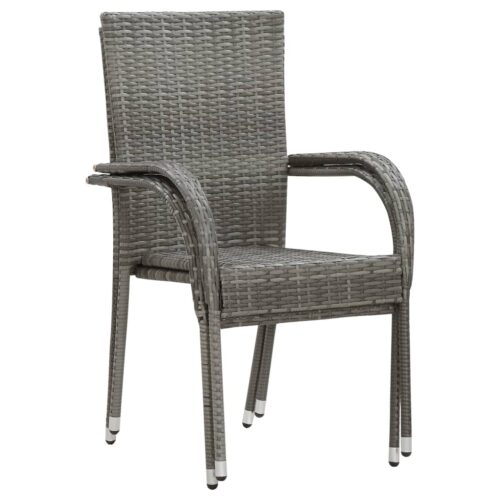3-Piece Garden Dining Set Grey - Image 3