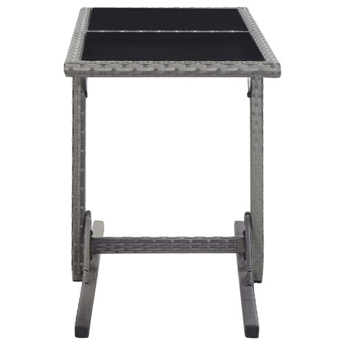 3-Piece Outdoor Dining Set Garden Patio Bistro Seat Chairs Table Rattan Grey - Image 10