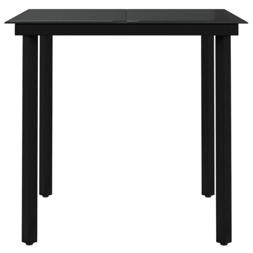 3-Piece Garden Dining Set Grey Black - Image 3
