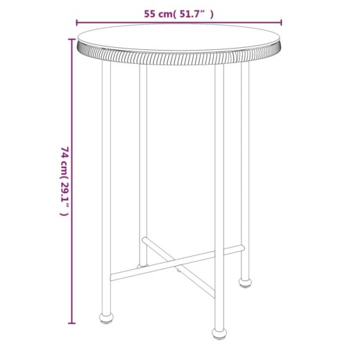 3-Piece Garden Dining Set Poly Rattan Wicker Outdoor Patio Furniture - Image 10