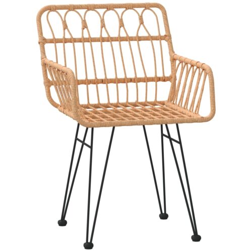 3-Piece Garden Dining Set Poly Rattan Wicker Outdoor Patio Furniture - Image 4