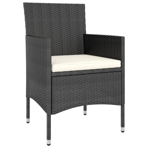 3-Piece Outdoor Dining Set Garden Patio Bistro Chairs Table Rattan Acacia Wood - Image 2