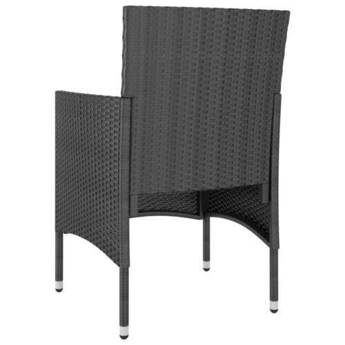 3-Piece Outdoor Dining Set Garden Patio Bistro Chairs Table Rattan Acacia Wood - Image 4