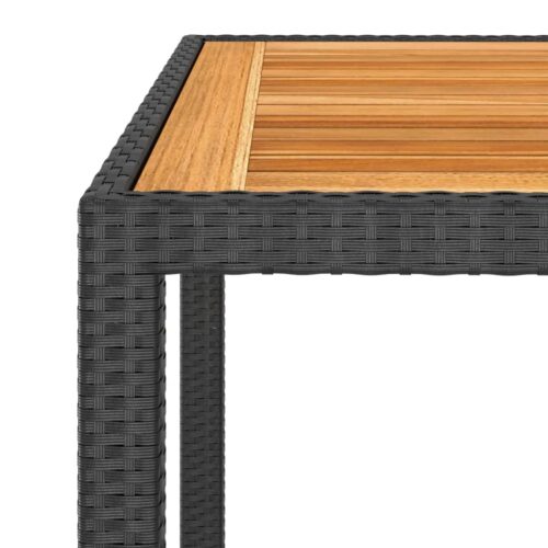 3-Piece Outdoor Dining Set Garden Patio Bistro Chairs Table Rattan Acacia Wood - Image 8