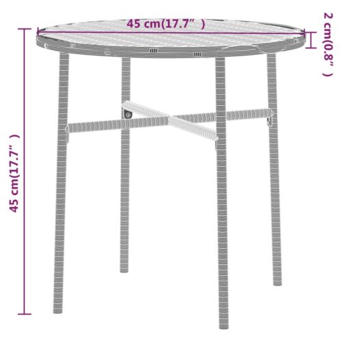 3-Piece Garden Dining Set Poly Rattan Wicker Outdoor Patio Furniture Anthracite - Image 6