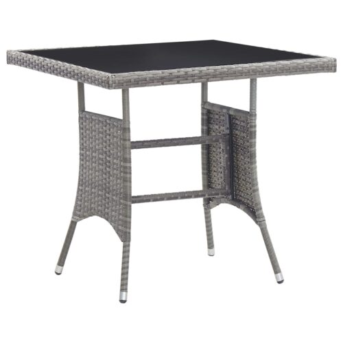 3-Piece Garden Dining Set Poly Rattan Wicker Outdoor Patio Furniture Anthracite - Image 5