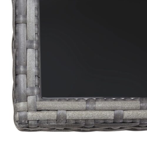 3-Piece Garden Dining Set Poly Rattan Wicker Outdoor Patio Furniture Anthracite & Grey - Image 7