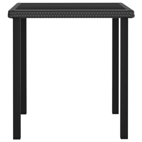 3-Piece Garden Dining Set Poly Rattan Wicker Outdoor Patio Furniture Black - Image 3