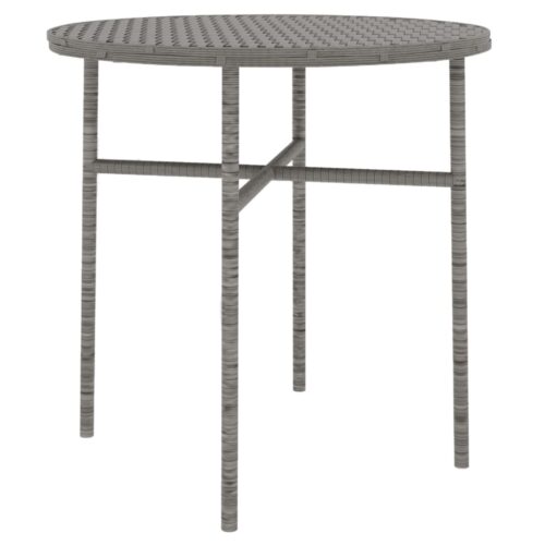 3-Piece Garden Dining Set Poly Rattan Wicker Outdoor Patio Furniture Grey - Image 4