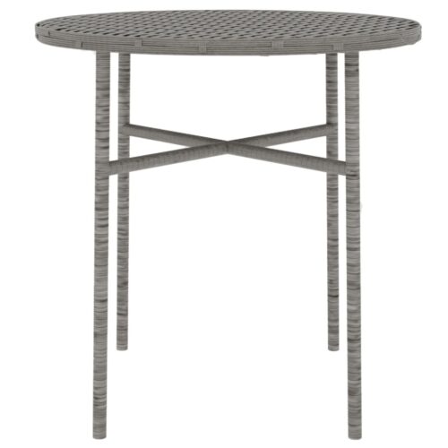 3-Piece Garden Dining Set Poly Rattan Wicker Outdoor Patio Furniture Grey - Image 5