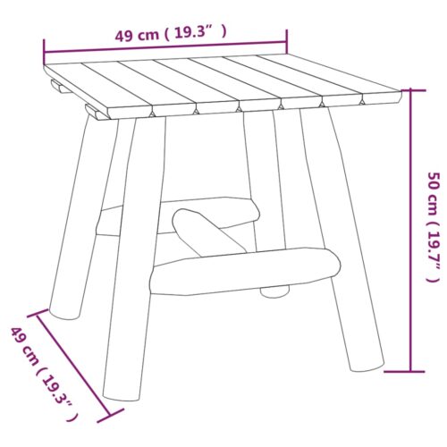 Side Table 49x49x50cm Solid Wood Spruce - Image 6