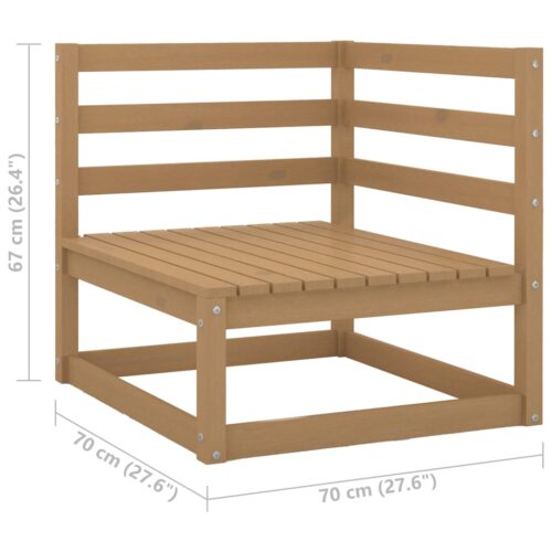 Garden Corner Sofa with Cream Cushions Solid Pinewood - Image 11