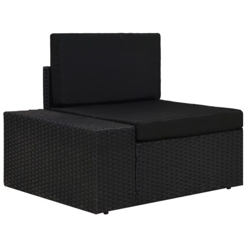 3-Piece Garden Lounge Set Poly Rattan Black - Image 8