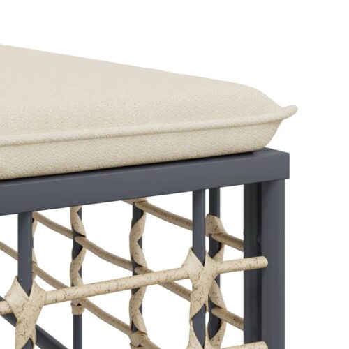 5-Piece Garden Lounge Set with Cushions Anthracite Poly Rattan - Image 7