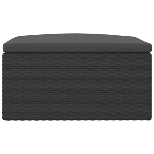 Black Wicker Rattan Outdoor Footstool Garden Patio Bench Ottoman Chair Seat - Image 4
