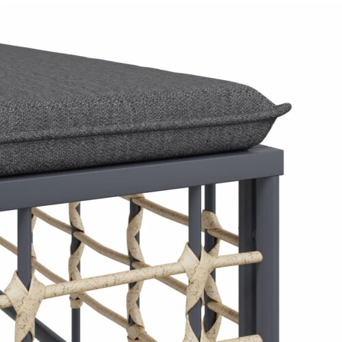6-Piece Garden Lounge Set with Cushions Anthracite Poly Rattan - Image 7