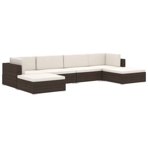 Sectional Footrest 1 pc with Cushion Poly Rattan Black - Image 5