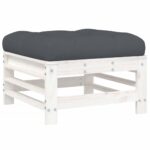 White Pine Wood Outdoor Footstool Garden Patio Bench Ottoman Stool Chair Seat
