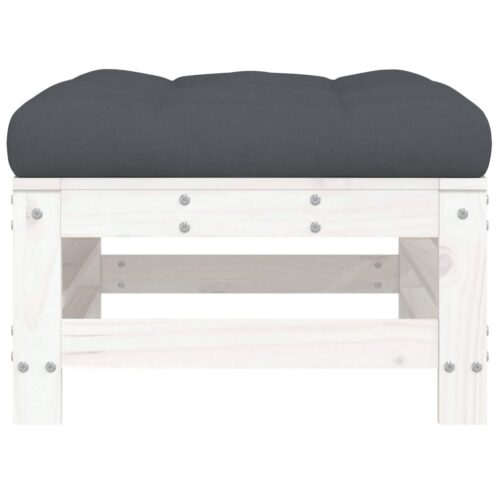 White Pine Wood Outdoor Footstool Garden Patio Bench Ottoman Stool Chair Seat - Image 3