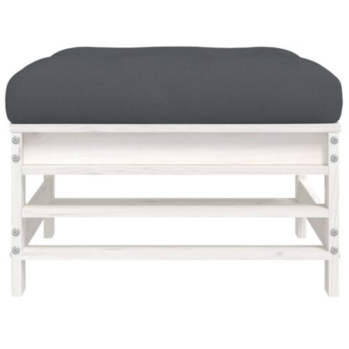 White Pine Wood Outdoor Footstool Garden Patio Bench Ottoman Stool Chair Seat - Image 4