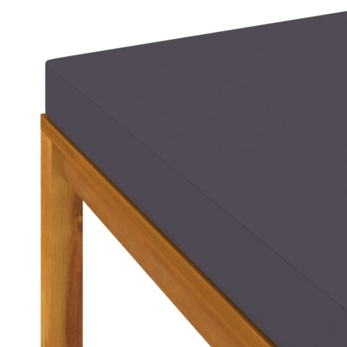 Footrest with Dark Grey Cushion Solid Acacia Wood - Image 5