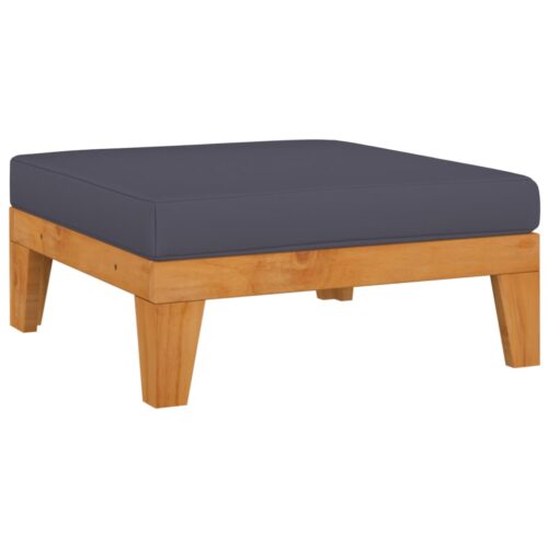 Sectional Footrest with Dark Grey Cushion Solid Acacia Wood - Image 2