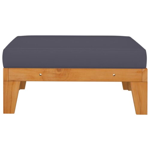 Sectional Footrest with Dark Grey Cushion Solid Acacia Wood - Image 3