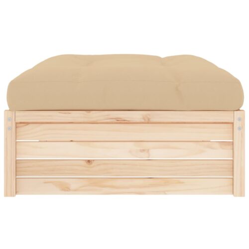 120x80cm Pine Wood Outdoor Footstool Garden Patio Bench Ottoman Chair Seat - Image 4