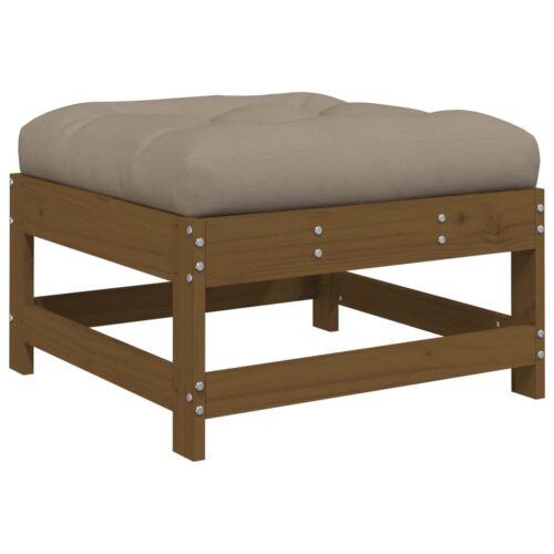 3-Piece Garden Lounge Set with Cushions Honey Brown Solid Wood - Image 7