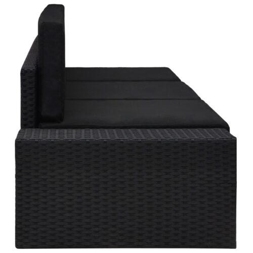 Sectional Sofa 3-Seater Poly Rattan Black - Image 3