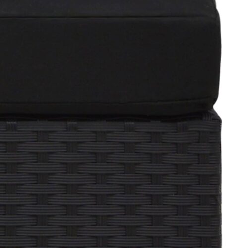 Sectional Sofa 3-Seater Poly Rattan Black - Image 6