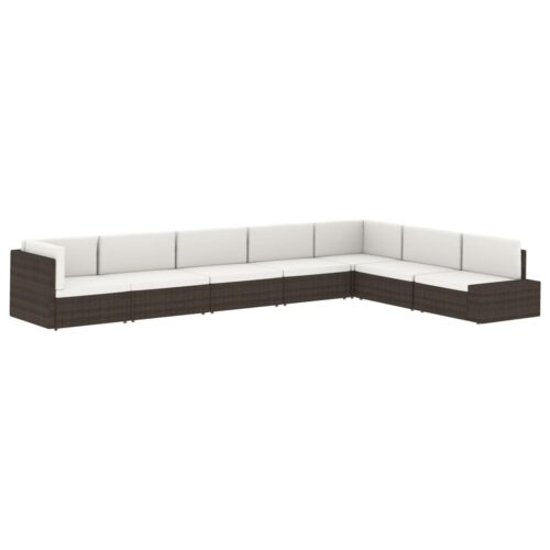 Sectional Sofa 3-Seater Poly Rattan Black - Image 11