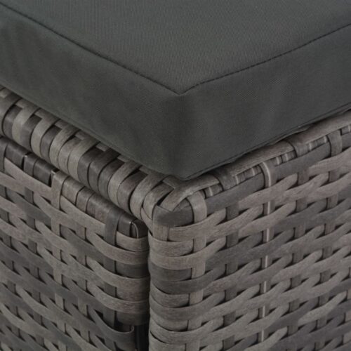 4-Piece Garden Lounge Set with Cushions Poly Rattan Grey - Image 6