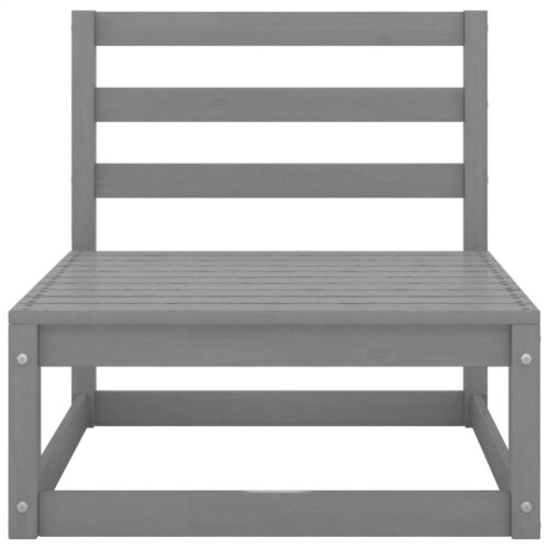 3-Piece Garden Lounge Set with Cushions Grey Solid Pinewood - Image 3