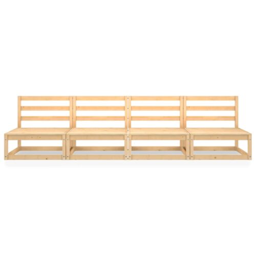 Garden 4-Seater Sofa Solid Pinewood - Image 3