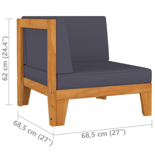 2-Piece Garden Lounge Set with Cushions Solid Acacia Wood - Image 7