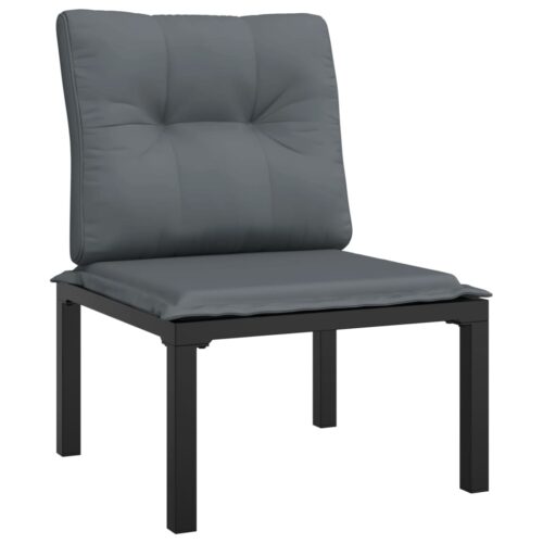 3-Piece Garden Lounge Set Black Grey Poly Rattan - Image 5